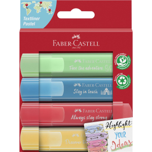Faber-Castell 46 Textmarker - Pastell Promo - 4er Etui