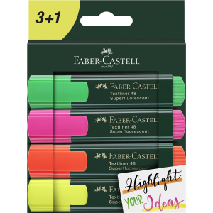 Faber-Castell 48 Textmarker - 4er Kartonetui