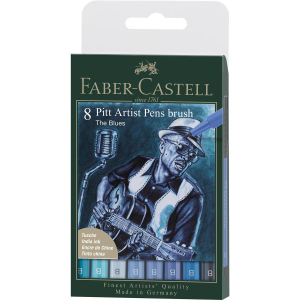 Faber-Castell Tuschestift Pitt Artist Pen - Blues - 8...