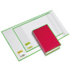 VELOFLEX Buchumschlag - 24 x 45 cm - PP - transparen - grüner Rand 10 Stück