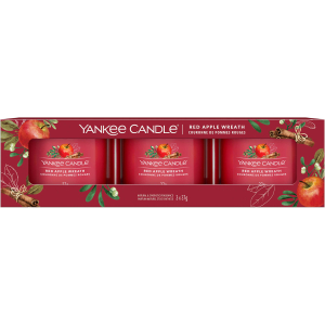 Yankee Candle 3x Votivkerze im Glas Red Apple Wreath