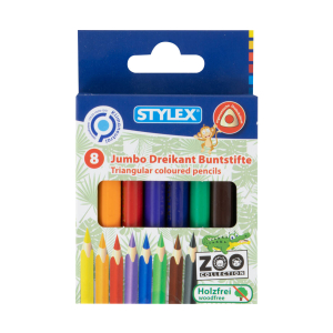 Stylex Jumbo Dreikantbuntstifte - Zoo-Design - 8 Stück