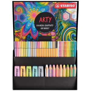 STABILO ARTY Creative Set Pastell - Boss + woody + Pen 68 + point 88 + aquacolor Aquarellstifte - 50er Set