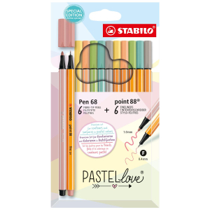 STABILO Pastellove-Set - Pen 68 + point 88 - 12er Set