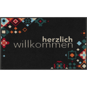 wash+dry Schmutzfangmatte Willkommen Mosaik bunt - 75 x...