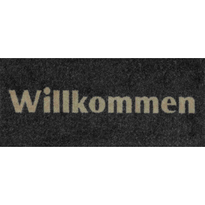 wash+dry Schmutzfangmatte Willkommen graphite - 30 x 70 cm