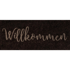 wash+dry Schmutzfangmatte Willkommen brown - 30 x 70 cm