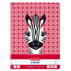 herlitz Spiralblock - DIN A4 - Cute Animals Zebra -...