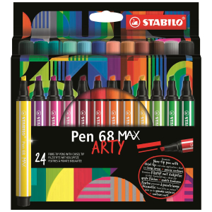 STABILO Pen 68 MAX Filzstift - ARTY - 1-5 mm - 24er Pack