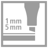STABILO Pen 68 MAX Filzstift  - 1-5 mm - karmin