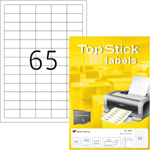 TopStick 8781 Etiketten - 38,1 x 21,2 mm - weiß - 6.500 Stück