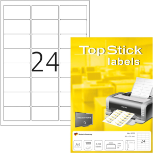 TopStick 8777 Etiketten - 64 x 34 mm - weiß - 2.400 Stück