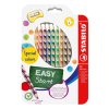 STABILO EASY Colors Dreikant-Buntstift - Linkshänder - 12er Etui - neue Farben - mit Spitzer