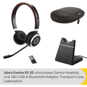 Jabra Evolve 65 SE MS Stereo Stand Headset - schwarz