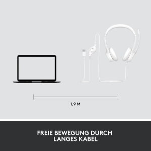 Logitech H390 Headset - weiß