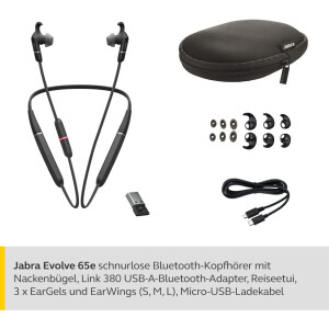 Jabra Evolve 65e MS Headset - schwarz