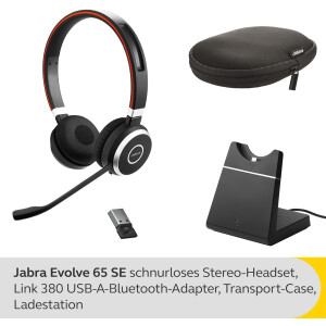 Jabra Evolve 65 SE UC Stand Headset - schwarz