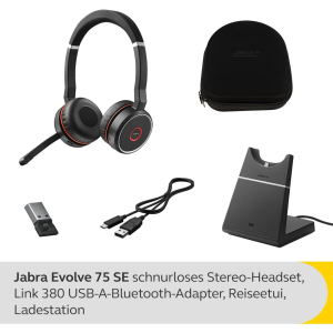 Jabra Evolve 75 SE UC Stereo Stand Headset -...