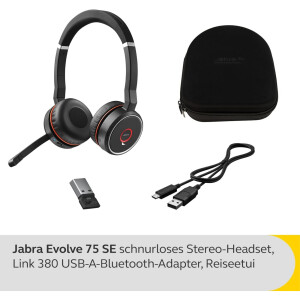 Jabra Evolve 75 SE MS Stereo Headset - schwarz