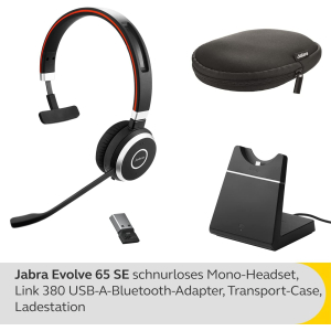 Jabra Evolve 65 SE MS Mono Stand Headset - schwarz