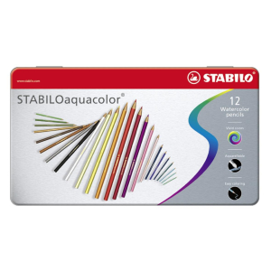 STABILO aquacolor Aquarell-Farbstift - 12er Metalletui