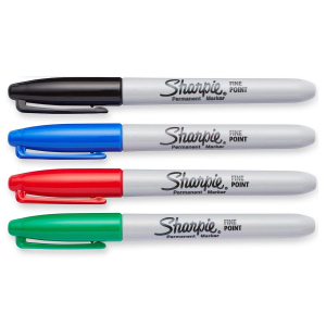 SHARPIE Permanent Marker - 4er Set - schwarz-blau-rot-grün