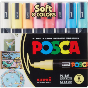 uni-ball POSCA PC-5M Marker - 8er Set - Pastell