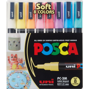 uni-ball POSCA PC-3M Marker - 8er Set - Pastell