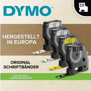 DYMO Original D1 Schriftband - 19 mm x 7 m - 10er Pack - schwarz auf weiß