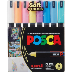 uni-ball UNI POSCA PC-1MR Marker - 8er Set - Pastell