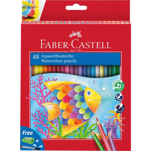 Faber-Castell Kinder Aquarell Buntstift - 48er Karton-Etui