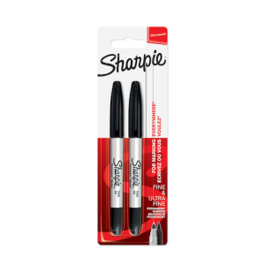 SHARPIE Twin Tip - 0,5mm + 0,9mm - schwarz - 2er Set