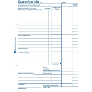 AVERY Zweckform 305 Kassenbericht - DIN A5 - 50 Blatt