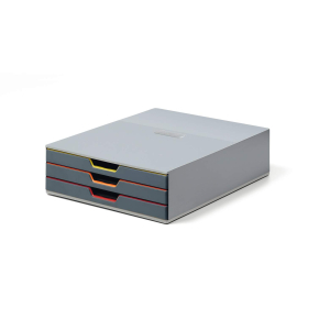 Durable VARICOLOR Schubladenbox - 3 Schubladen - grau/farbig